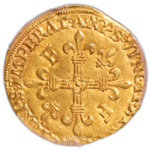 Coin France - François I - Gold - Écu d'or au soleil - PCGS AU 58 reverse