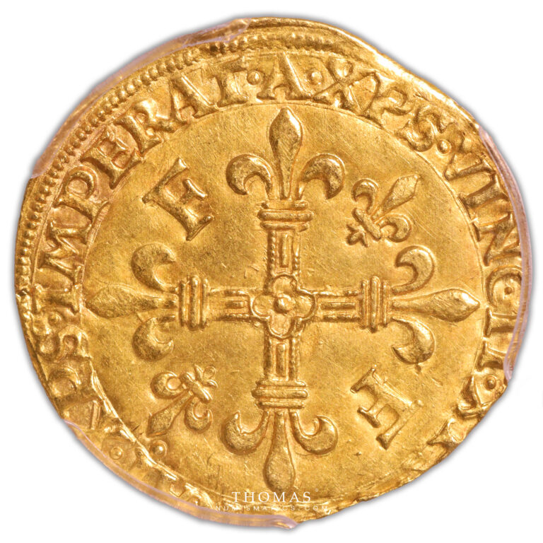 Coin France - François I - Gold - Écu d'or au soleil - PCGS AU 58 reverse