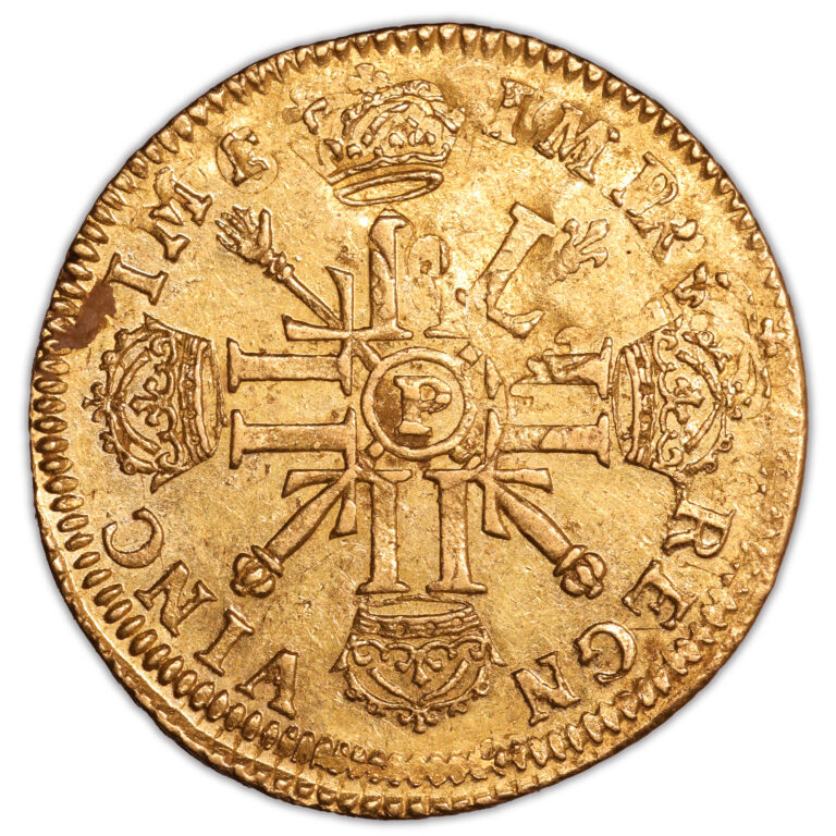 Coin France - Louis XIV - Gold - Louis d'or aux 8L - Dijon - Hoard - Treasure of Valenciennes reverse