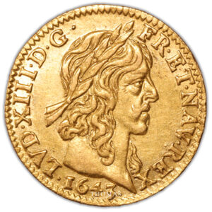 Coin France - Louis XIV - 1/2 Louis dor à la mèche longue - 1643 A Paris obverse