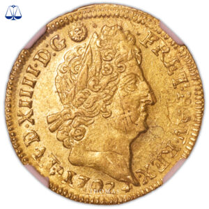 Louis XIV - Louis or aux 8 L et aux insignes 1702 T Nantes NGC AU 55 obverse