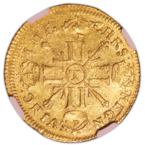 Louis XIV - Louis or aux 8 L et aux insignes 1702 T Nantes NGC AU 55 reverse
