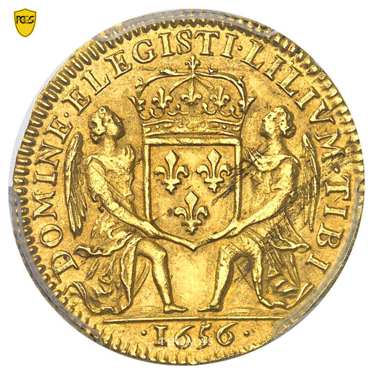 Coin France - Louis XIV - lys d'or 1656 A Paris - PCGS AU 58 obverse