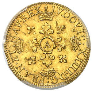 Coin France - Louis XIV - lys d'or 1656 A Paris - PCGS AU 58 reverse