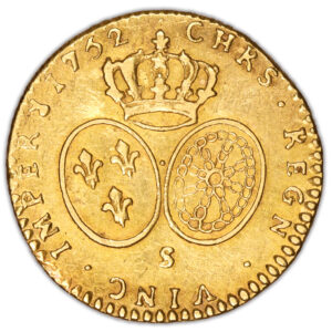 Coin France - Louis XV - Gold - Demi Louis d'or au bandeau - 1752 S Reims - 2810 examples reverse
