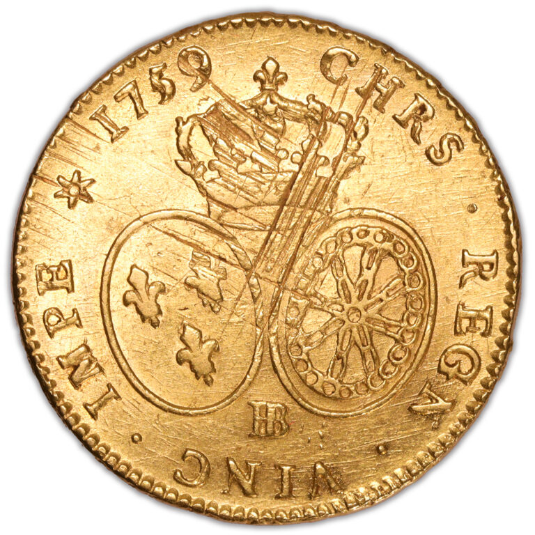 Coin France - Louis XV - Gold - Double Louis d’or au bandeau – 1759 BB Strasbourg reverse
