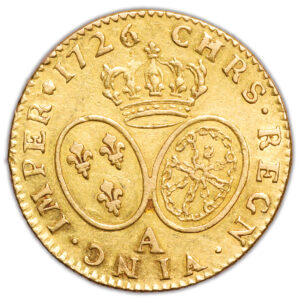 coin - France - Louis XV - Gold - Louis d'or aux lunettes - 1726 A Paris reverse