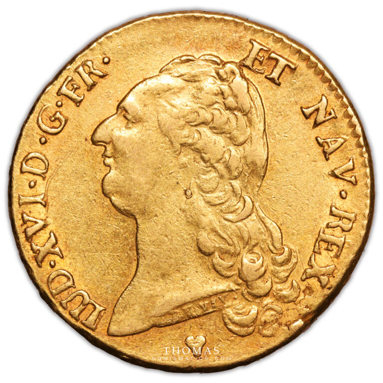 Coin France - Louis XVI - Gold Double Louis d'or à la tête nue - 1786 BB Strasbourg - 138 937 examples obverse