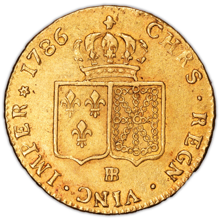 Coin France - Louis XVI - Gold Double Louis d'or à la tête nue - 1786 BB Strasbourg - 138 937 examples reverse