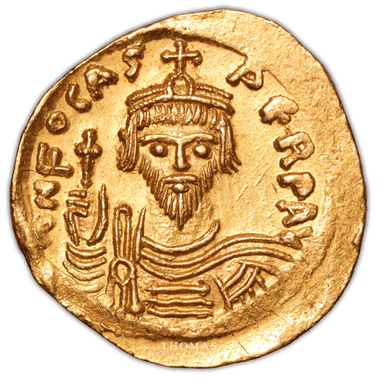 Byzantine coin - Gold Solidus - Phocas - Constantinople obverse