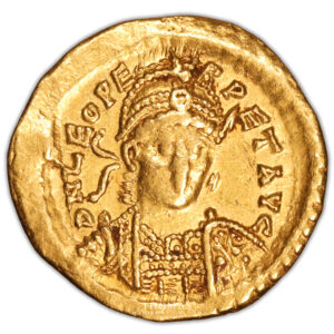 Byzantine Coin - Leon I - Gold Solidus  - Constantinople obverse