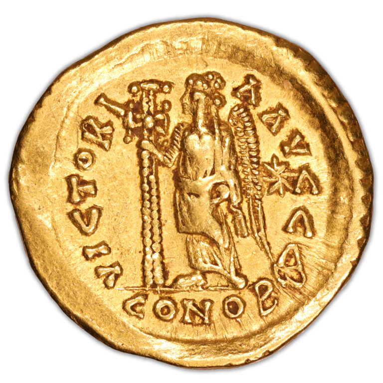 Byzantine Coin - Leon I - Gold Solidus  - Constantinople reverse