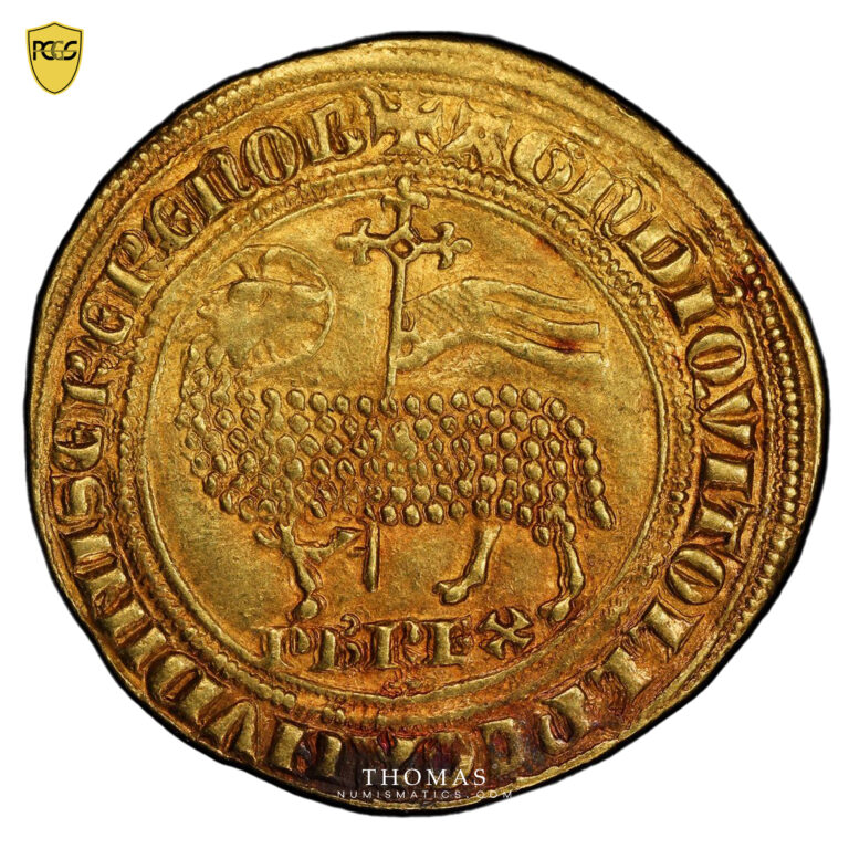 France - Philippe V - Gold - Agnel d'or - PCGS MS 62 obverse