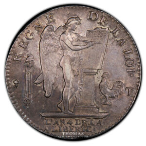 Coin France - Constitution - Louis XVI - Ecu 6 livres François- 1792 T second semestre - PCGS AU 55 reverse