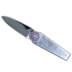 France - Collection Eloi Pernet - Couteau pivot 50 centimes semeuse - Etui cuir-3