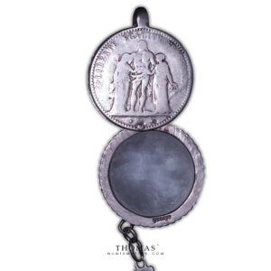 France - Collection Eloi Pernet - Loupe 5 francs Hercule avec chaîne