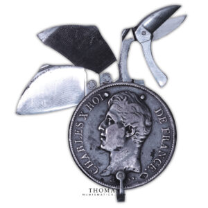 France - Collection Eloi Pernet - onglier 3 outils - Charles X - 5 francs 1829 A Paris
