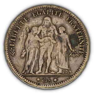 FRANCE-HERCULE-5-FRANCS-1876K-avers-23-31g-37-29mm