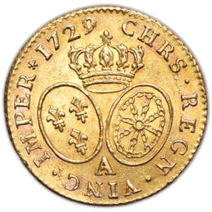 Louis XV - Louis or lunettes Trésor de la rue mouffetard 1729 A Paris reverse