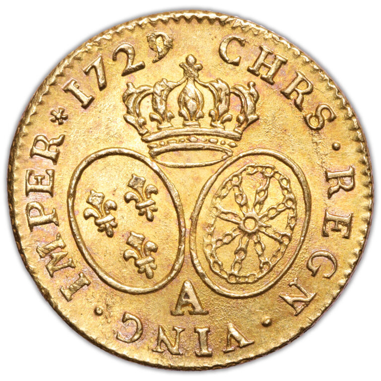 Louis XV - Louis or lunettes Trésor de la rue mouffetard 1729 A Paris reverse
