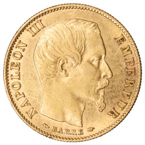 Napoleon III - 10 francs or 1854 A petit module avers