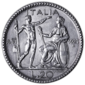 20 lire 1927 revers