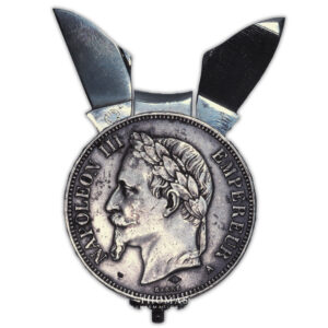 France - Collection Eloi Pernet - 2 outils et coupe-ongle - Napoléon III - 5 francs 1870 A Paris-1
