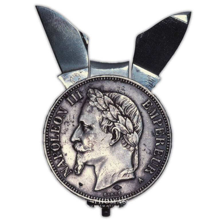 Eloi Pernet - Nail Clipper - 2 Tools - Napoleon III - 5 Francs 1870 A Paris-1