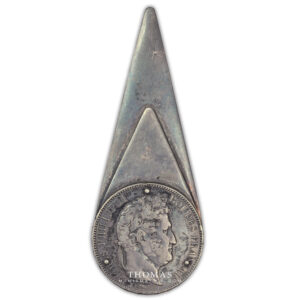 France - Collection Eloi Pernet - Coupe-papier lame argent et marque-page - 5 francs Louis Philippe Ier 1843 W Lille-1