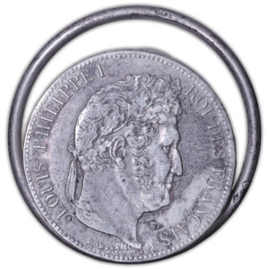 France - Collection Eloi Pernet - Pince à billets - Louis Philippe Ier - 5 francs 1847 A Paris