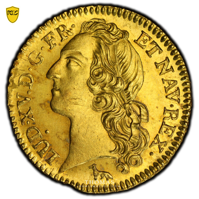 Louis or bandeau Trésor rue mouffetard - 1750 Paris - PCGS MS 64 avers