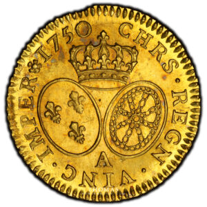 Coin France - Louis XV - Gold - Louis d'or au bandeau - 1750 A Paris - Treasure of rue Mouffetard