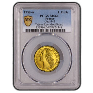 Coin France - Louis XV - Gold - Louis d'or au bandeau - 1750 A Paris - Treasure of rue Mouffetard