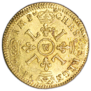 France - Louis XIV - Louis d'or aux 4L - 1699 W Lille - 14 289 examples reverse