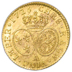 Coin - France - Louis XV - Gold - Louis d'or aux lunettes - 1726 A Paris reverse