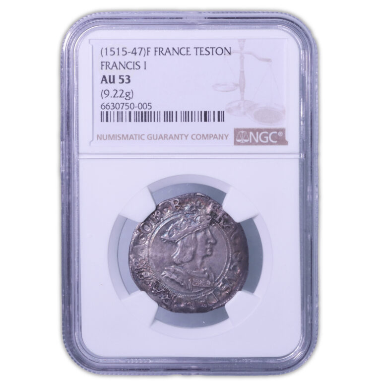 Coin France - François I - Teston - NGC AU 53 slab