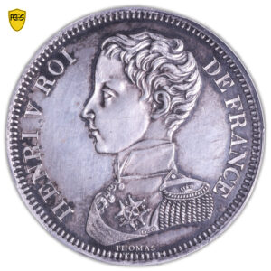 Monnaie France - Henri V Prétendant - Essai 5 Francs - 1831 Bruxelles- PCGS SP 61-2