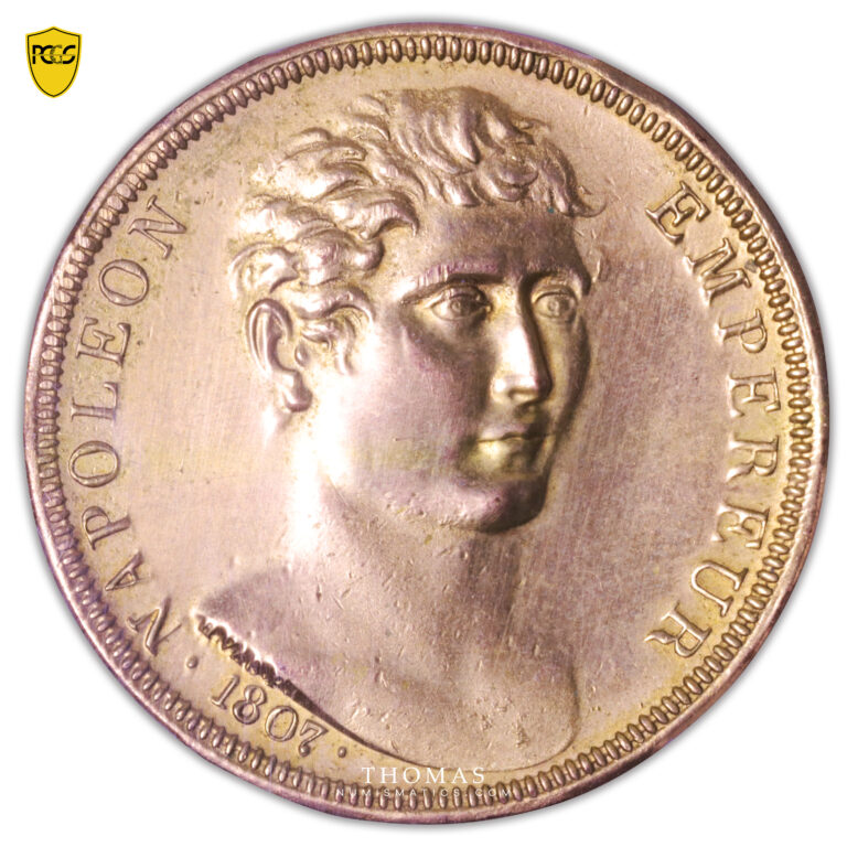 Monnaie France - Napoléon Premier - 100 francs Essai bronze doré - Premier Empire PCGS SP Genuine-1