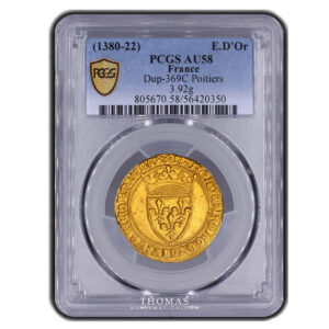 Charles VI - ecu or poitiers slab - PCGS AU 58