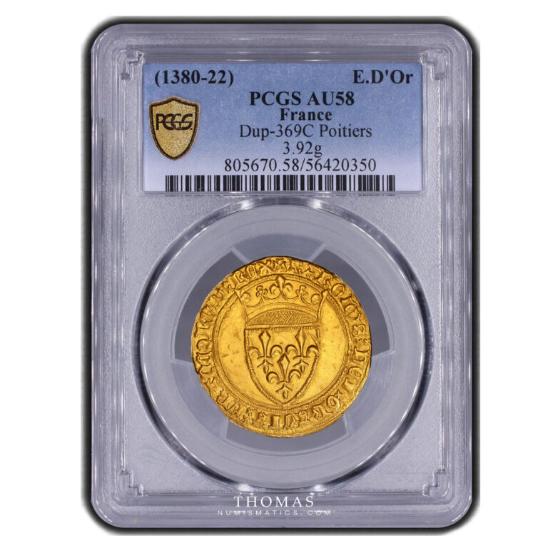 Charles VI - ecu or poitiers slab - PCGS AU 58