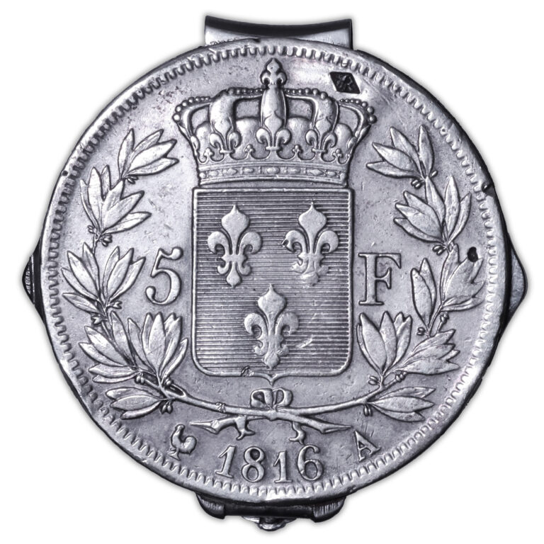 France - Collection Eloi Pernet - Coupe-ongle et 2 outils -Louis XVIII - 5 francs 1816 A Paris-2