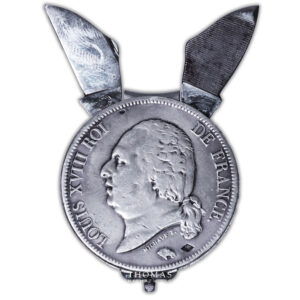 France - Collection Eloi Pernet - Coupe-ongle et 2 outils -Louis XVIII - 5 francs 1816 A Paris