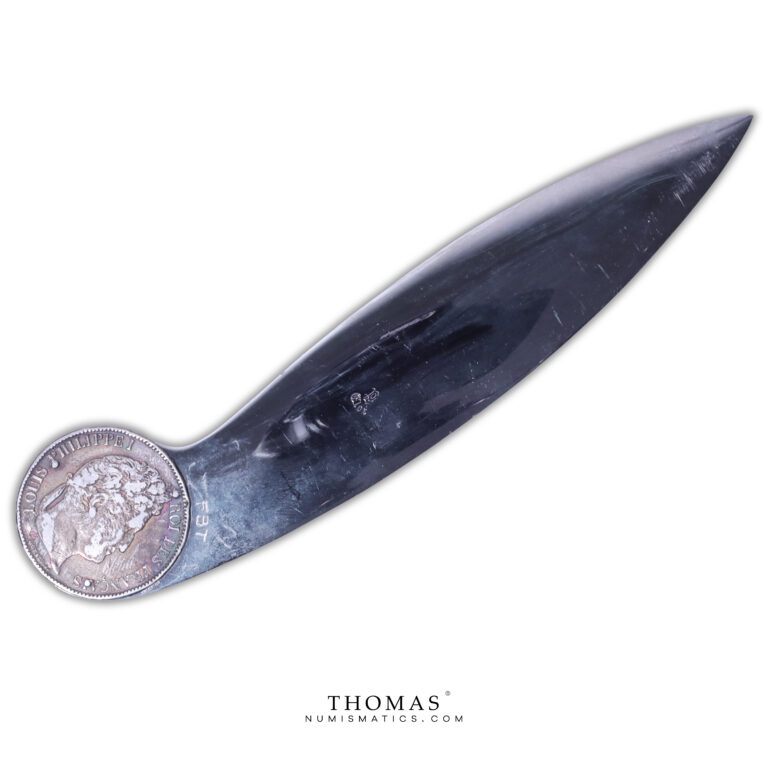 France - Collection Eloi Pernet - Coupe-papier - Petit couteau - 5 francs Louis Philippe Ier - 1840 B Rouen-1