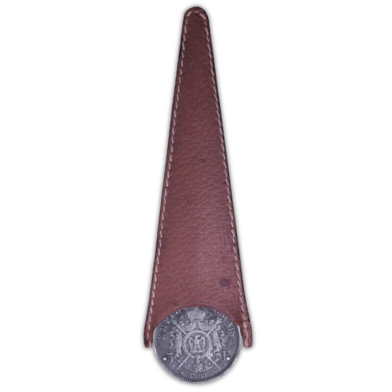 France - Collection Eloi Pernet - Coupe-papier pochette cuir - Napoleon III - 5 francs 1867 A Paris-2