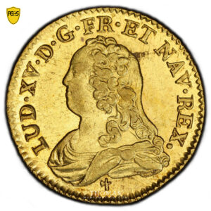 Gold - Louis d'or aux lunettes - 1726 R Orleans - PCGS AU 53 -  Hoard Treasure of Saint-Wandrille obverse