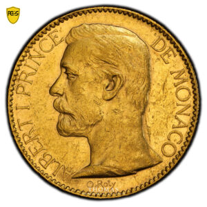 Monnaie Monaco - 100 francs or - 1901 - PCGS AU 55 avers