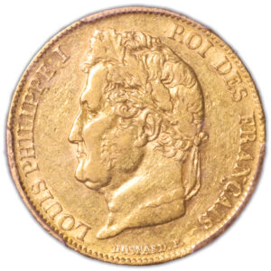 Louis Philippe Ier - 20 francs or 1845 W PCGS XF 45 avers