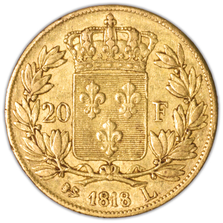 Louis XVIII - 20 francs or 1818 L Bayonne revers