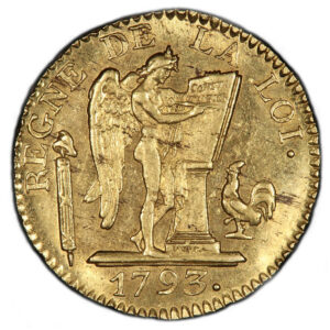 France - Convention - Gold - 24 Livres or 1793 - 1793 A - PCGS MS 62 reverse