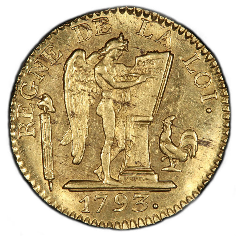 France - Convention - Gold - 24 Livres or 1793 - 1793 A - PCGS MS 62 reverse